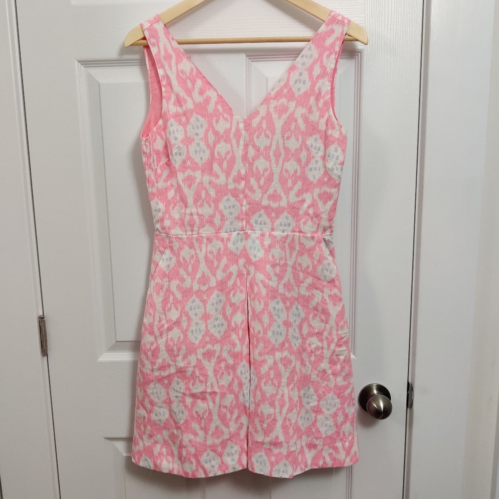 Linen V Neck Dress